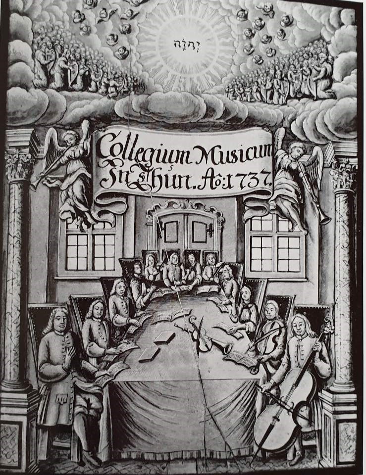 툰 음악학교 1737년(Collegium Musicum in Thun Anno 1737), Grisaillescheibe im Bernischen Histotischen Museum