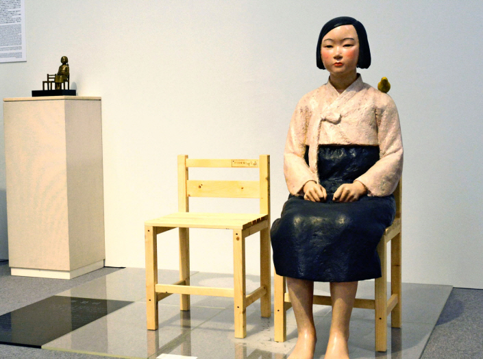 아이치 트리엔날레에 전시된 '평화의 소녀상'(c)Kyodo(사진=Asiapacific 갈무리)