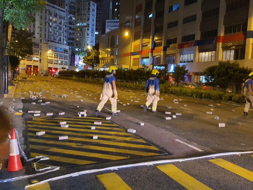 지난해 11월 홍콩 시위현장 모습. 홍콩시위에는 CCDC 단원들도 상당수 참가한 것으로 알려졌다. (사진=이종호 기자)