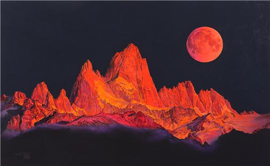 김영환┃Der Mond in den Alpen 알프스의 달┃90.9x65.1cm